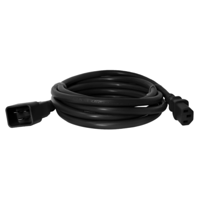 IEC 320 Power Cord C20 / C13 - Red 6 ft, 15A/250V 14 AWG - Iron