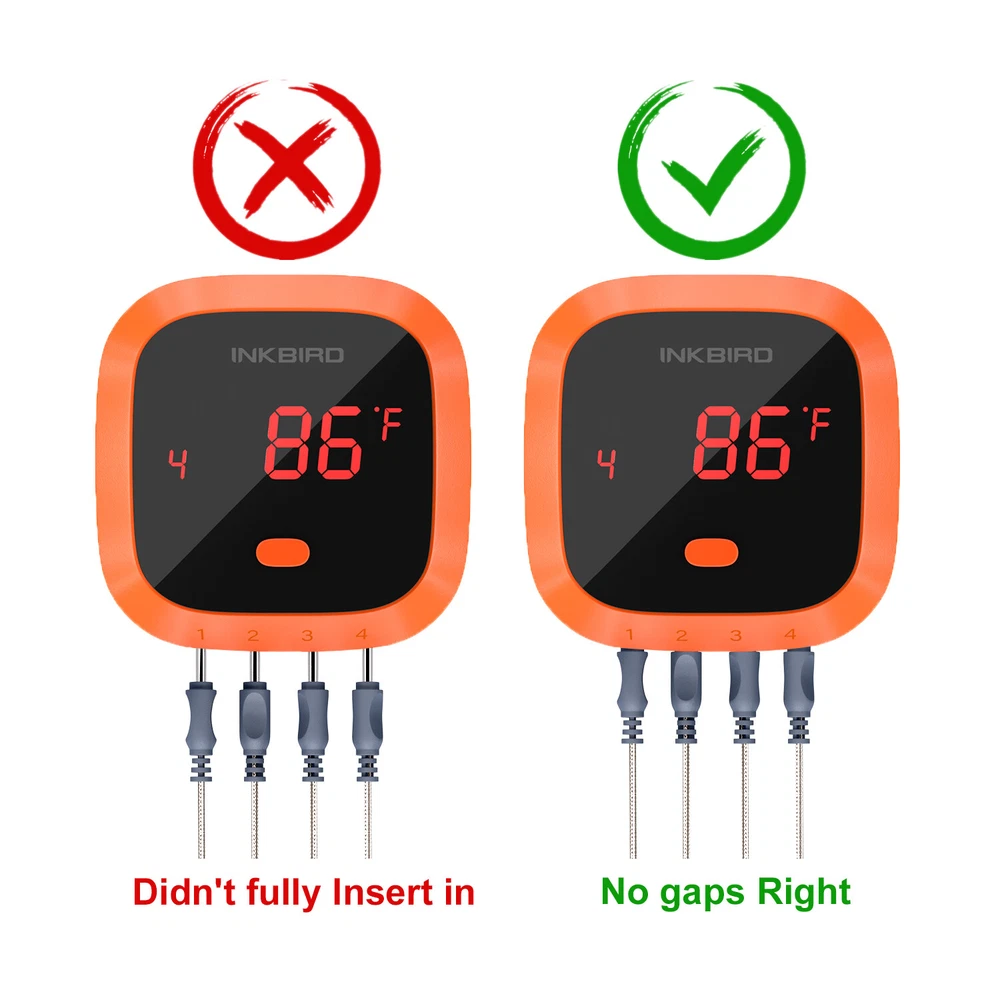 Inkbird Meat Thermometer Wireless Probe Rechargeable Bluetooth BBQ Measure 4XC