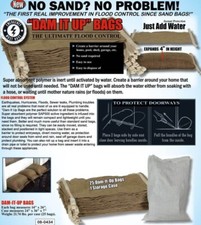 SANDLESS SELF INFLATING SAND BAGS -  Home Flood Defence Protection (PACK OF 25)