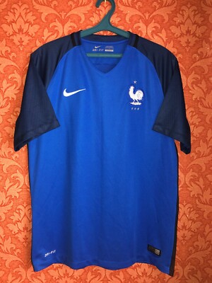 RARE France 2016-2017 home football shirt jersey size L nike | eBay