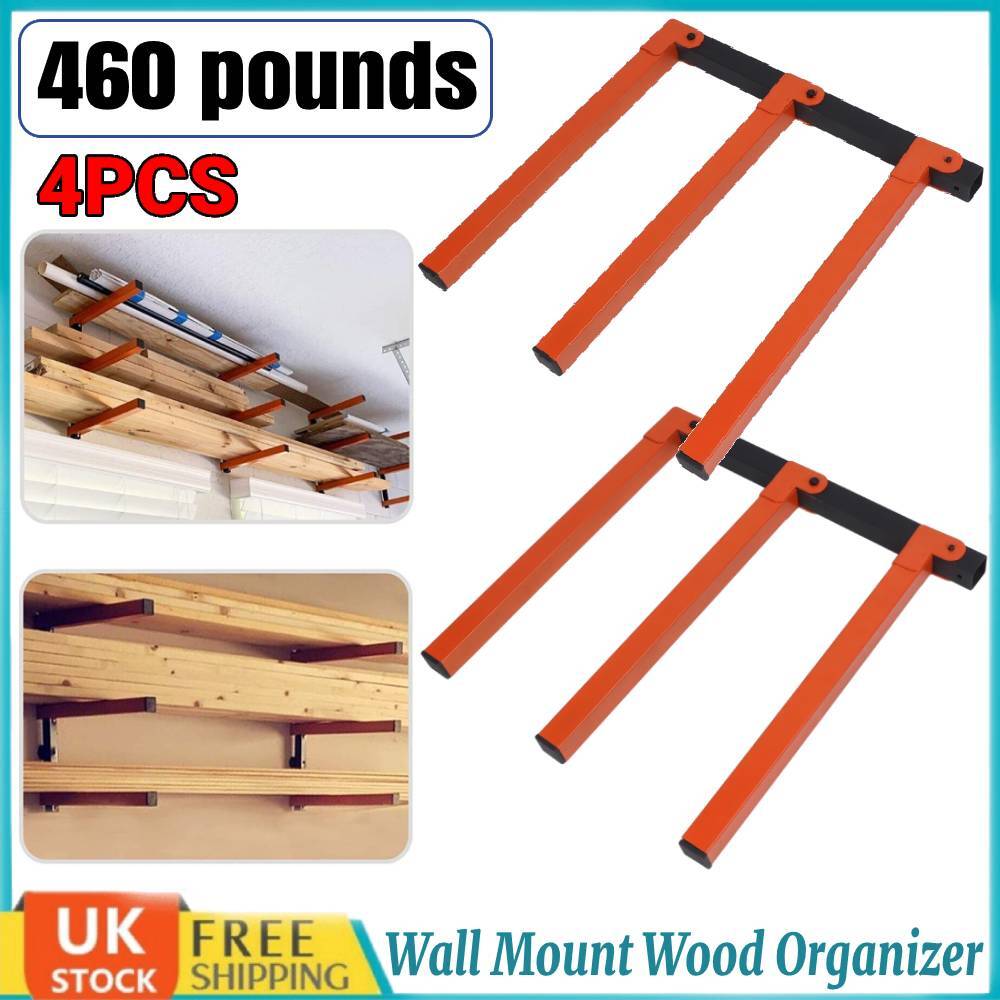 Lumber Storage Rack 3-Level System 180lbs Level Lumber Rack Wood -4PCS