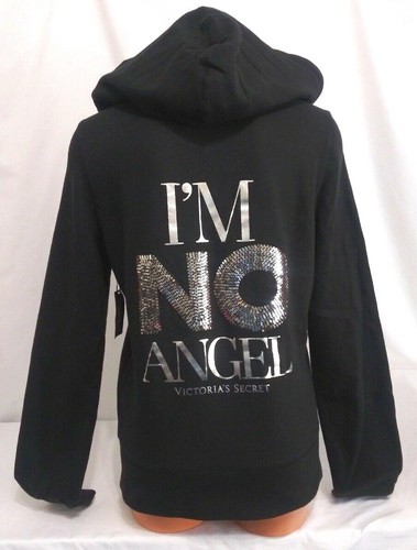 Victorias Secret IM NO ANGEL Supermodel Essentials RARE Bling Hoodie NWT M - Picture 7 of 9