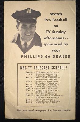 1960 NFL TELECAST SCHEDULE for NBC-TV