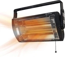 Comfort Zone Ceiling Mounted Space Heater, 90Degree Adjustable Tilt, Dual Quartz