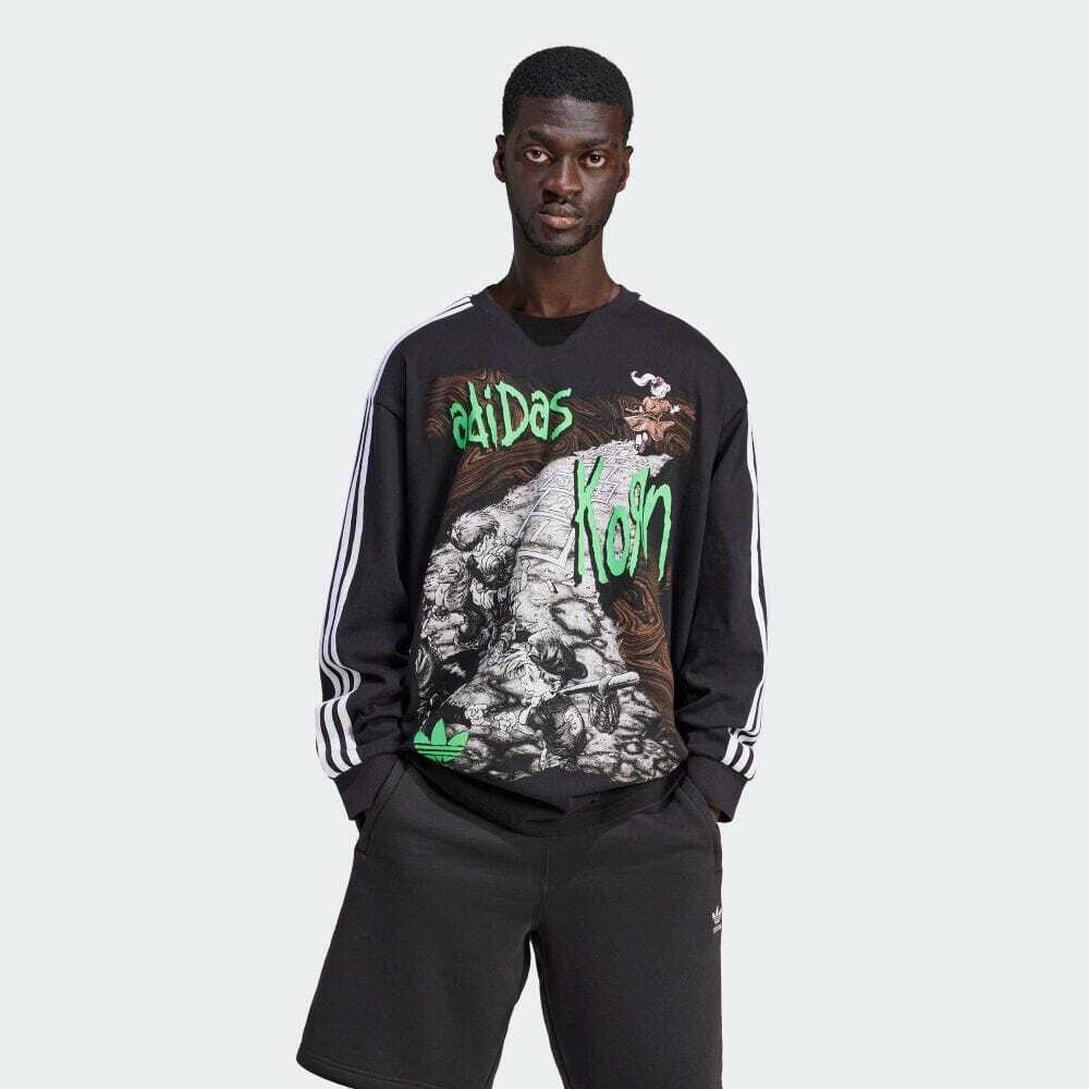 adidas x Korn Long Sleeve T-shirt Black Tee Size JP 2XS-2XL adidas x Korn Long Sleeve T-shirt Black Tee Size JP 2XS-2XL