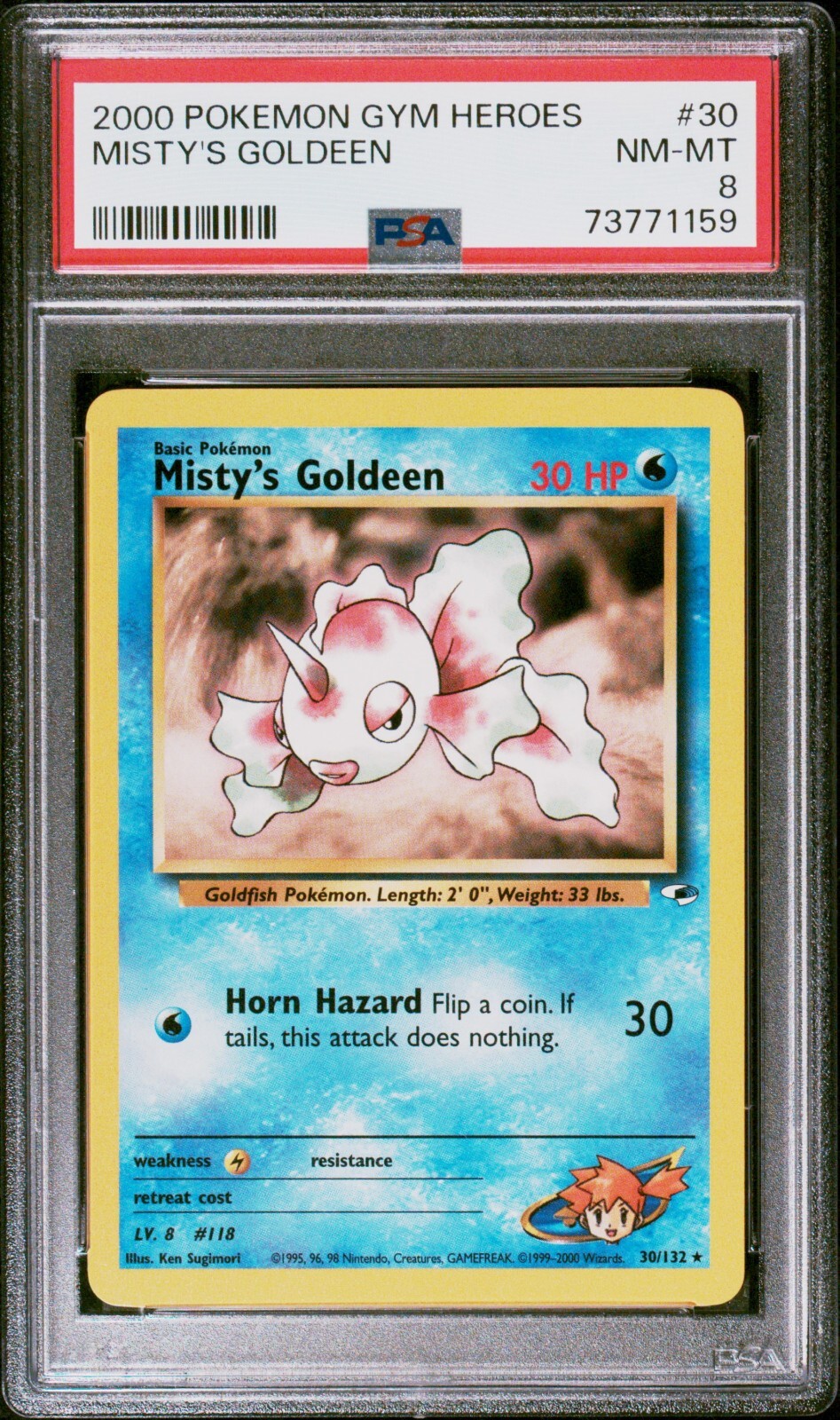 Pokémon TCG Misty's Goldeen Gym Heroes 30/132 1st Edition Rare PSA 8 NM-MT