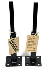 2 RAILING Rusty POST REPAIR bases 6" No Welding slips IN rails 1" POSTS Black PP