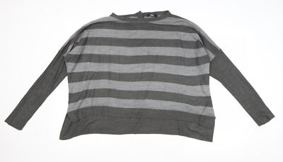 Marks and Spencer Damen Pullover Grau U-Boot-Ausschnitt Acrylmischung Größe 12