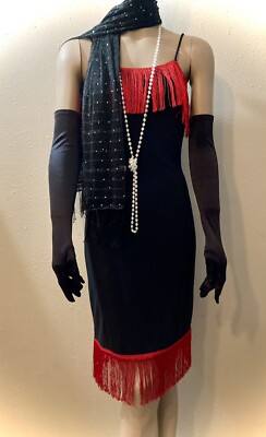 Black Red Fringe 1920s Great Gatsby Flapper Dress Roaring 20s & Accs S M | eBay Black Red Fringe 1920s Great Gatsby Flapper Dress Roaring 20s & Accs S M | eBay