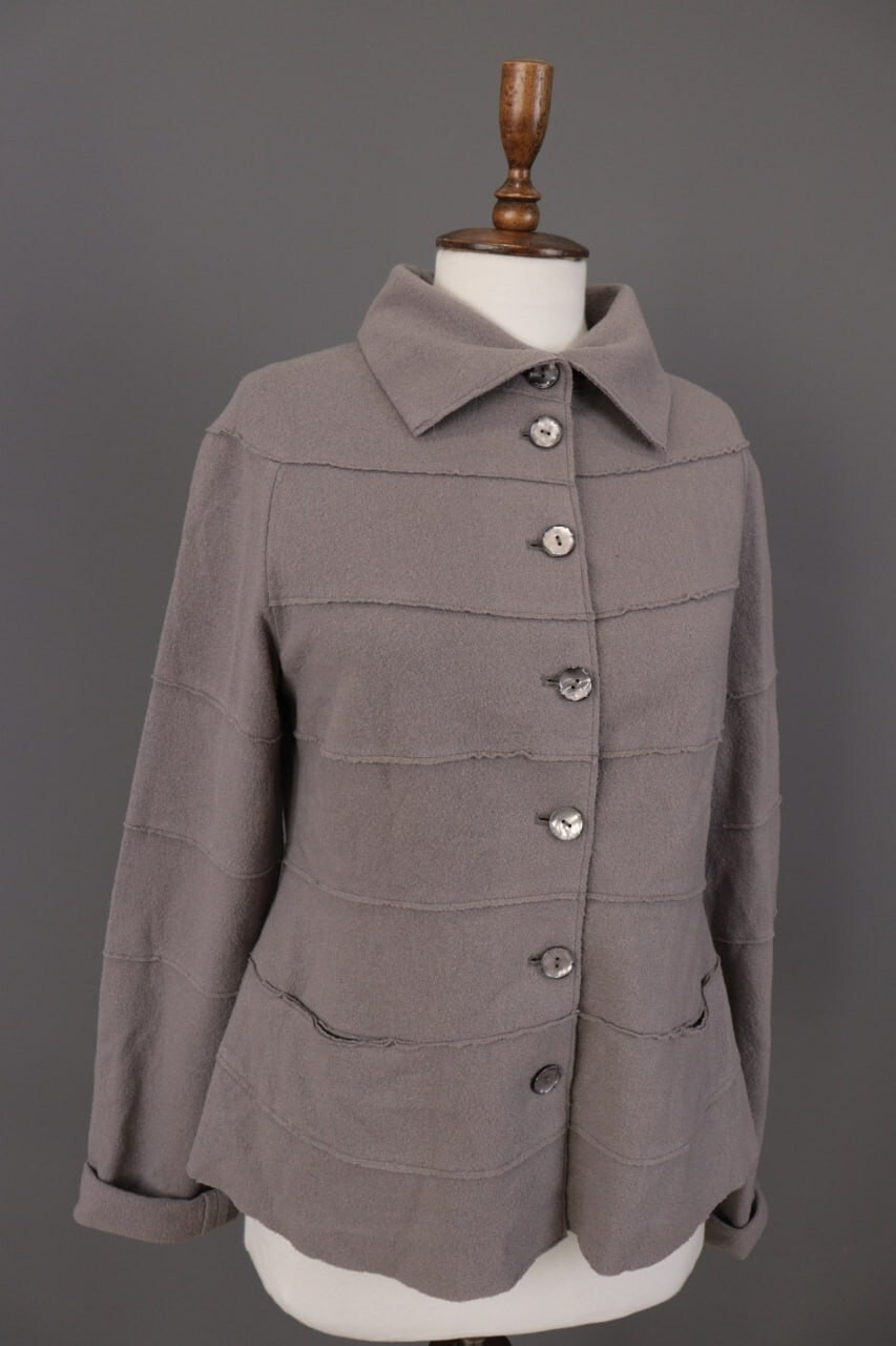 ELEMENTE CLEMENTE Gray Wool Knit Embroidered Sing… - image 3