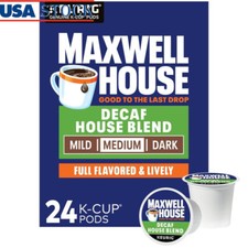 House Blend Decaf Coffee K-Cup Pods Medium Roast Decaffeinated 24 Ct Box