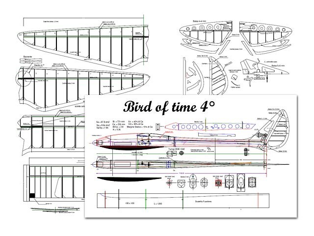 Bird of Time Mk4 114" Wingspan RC Model Airplane Printed Plans & Templates