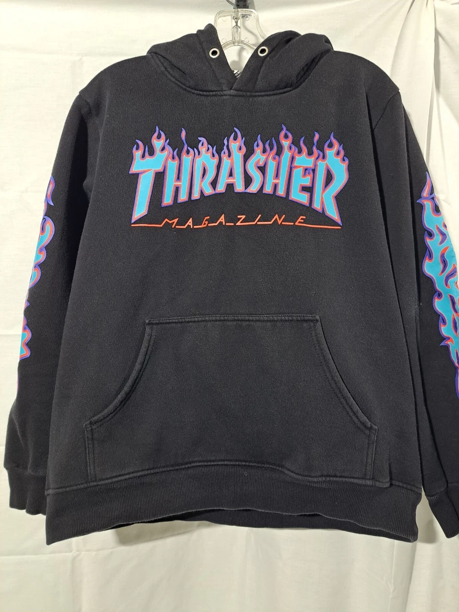 Blue flame clearance thrasher hoodie
