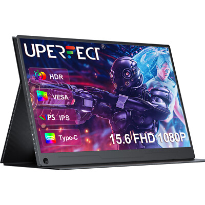 15.6'' Portable Display UPERFECT 1080P Best Gaming Monitor Type C w/Leather Case