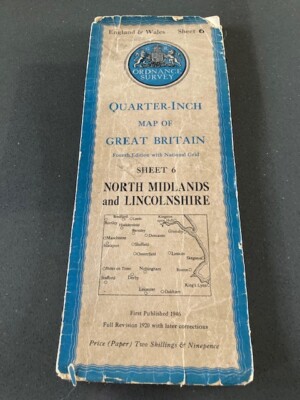 1946 Ordnance Survey Map Sheet 6 Of North Midlands And Lincolnshire Cost 2/9