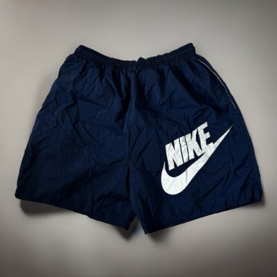Vintage Nike Nylon Shorts Mens M Netted Navy Blue Drawstrings