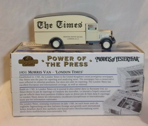 MJ7 Matchbox - Collectibles - YPP02 - 1931 Morris Van - Cream - London Times - Picture 2 of 4
