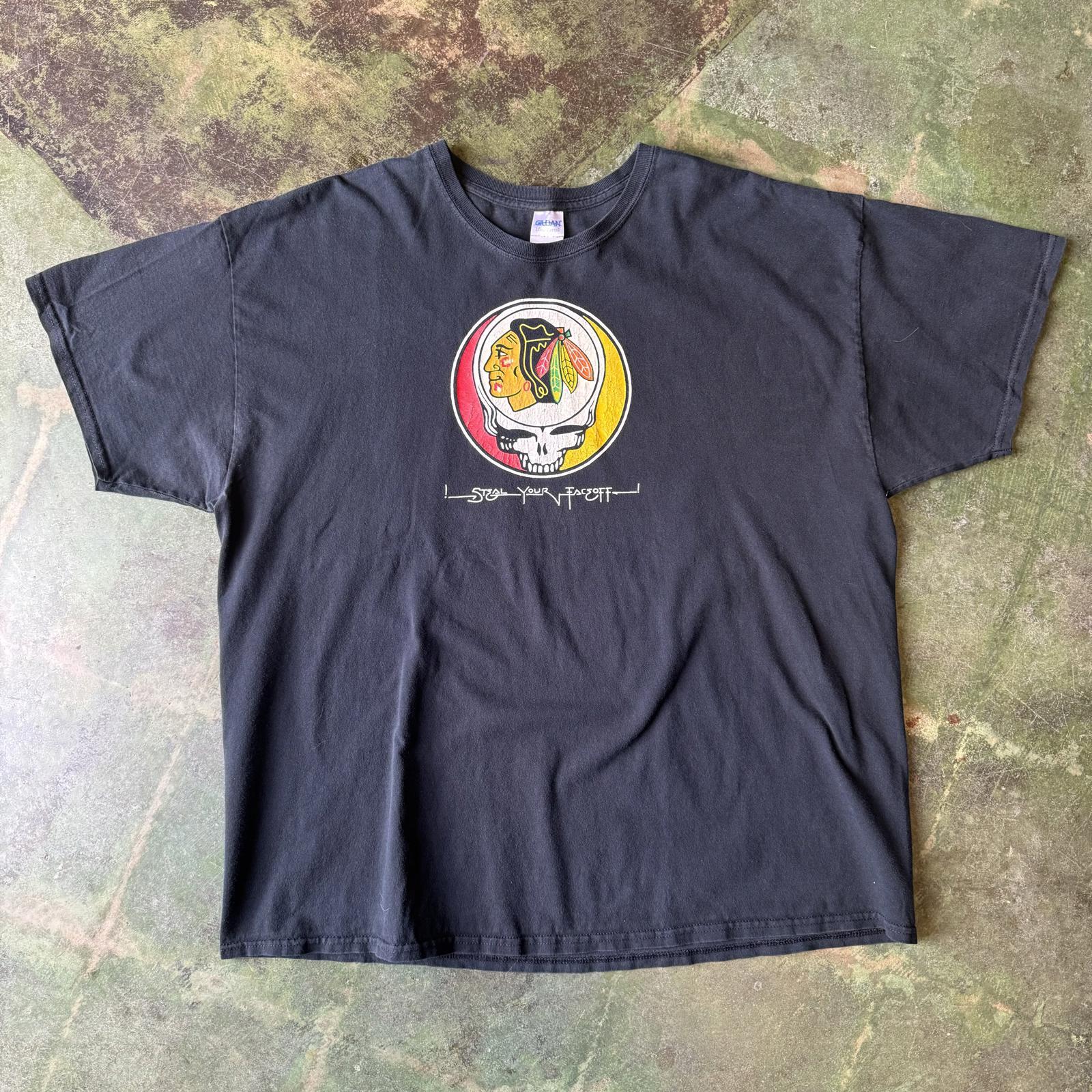 Vintage Chicago Blackhawks Grateful Dead Parody Tee in XXL Size