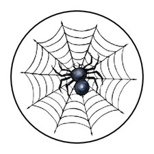 48 HALLOWEEN SPIDER ENVELOPE SEALS LABELS STICKERS 1.2" ROUND
