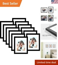 Eco-Friendly Black Picture Frames Set of 12 - Elegant Display for Memories