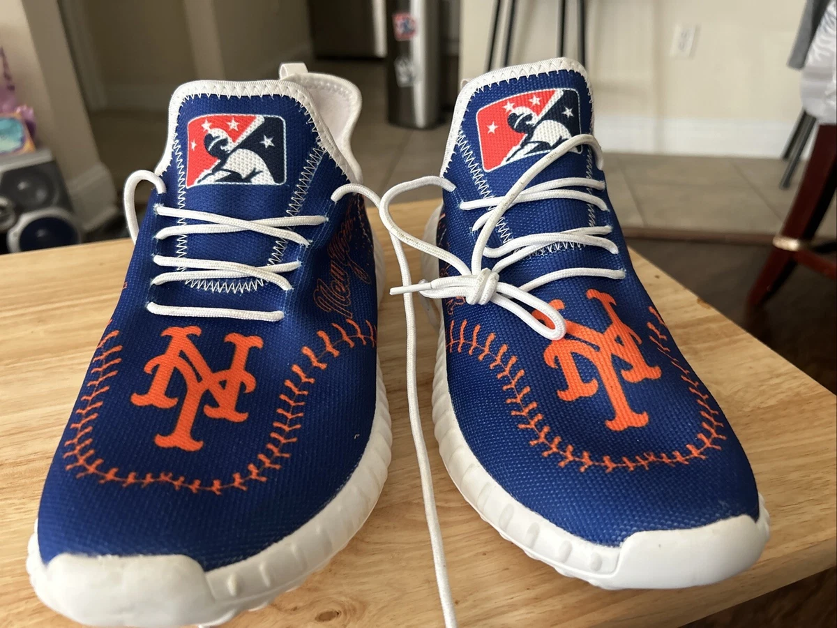 Row One Unisex New York‎ Mets canvas Logo Shoes Mens 9.5 Woman’s 11 Custom Nike Air Force 1 “new York Mets” - Etsy main image 2