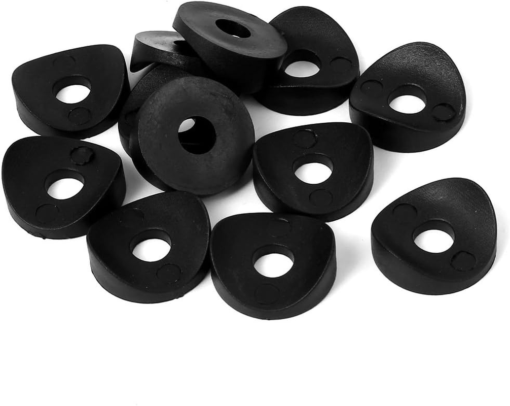 25mm x 8mm Black Plastic Round Spring Deck Washers Fastener 12 Pack