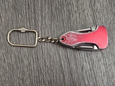 Working Flashlight)Snap-on Vintage Red Multi-Tool Keychain Folding