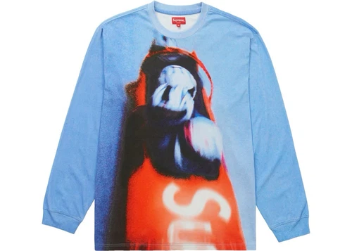 Chemise manches longues SUPREME BOBSLED imprimé taille L Hype Beast avec autocollant L/S
