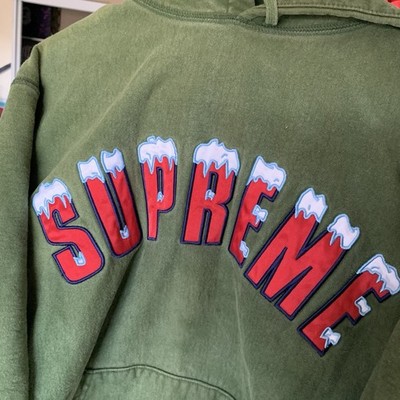 Supreme Icy Arc Faded Green Adult Medium Heavyweight Hoodie