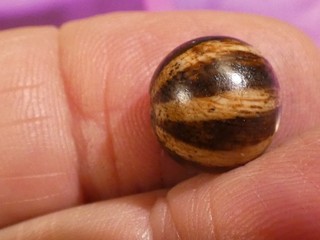 BEAUTIFUL ANCIENT PUMTEK PYU BEAD 6 STRIPE LINE DECORATED ROUND BEAD 11.1 mm