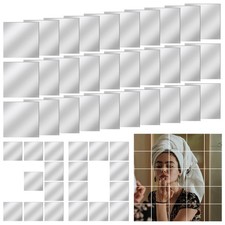 30 PCS Acrylic Mini Mirror Tiles Self Adhesive 3 Inches Square High-Definition