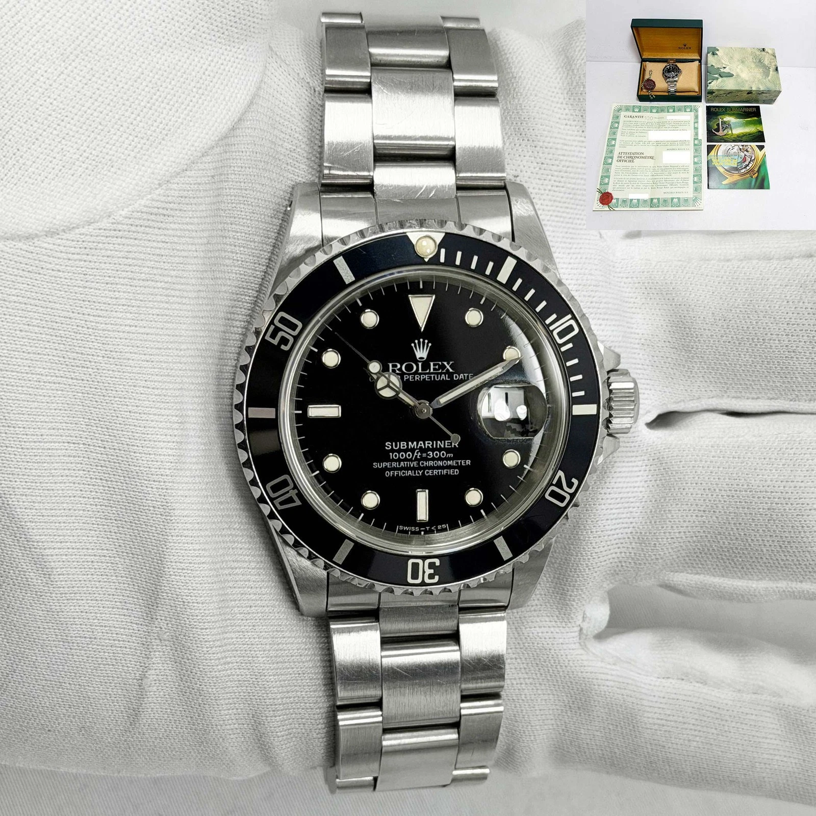 Rolex — 1991 Rolex Submariner Date 16610 40MM Black Steel Box Paper N-Serial