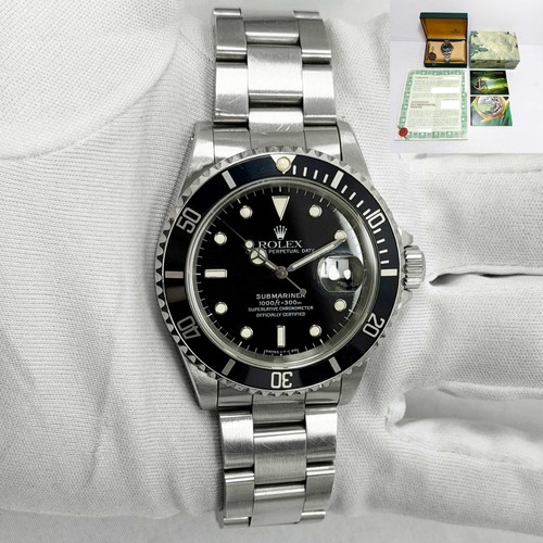 1991 Rolex Submariner Date 16610 40MM Black Steel Box Paper N-Serial