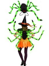 64 LED Halloween Spider Costume Colorful Spider Costume with Lights Plush Spi...