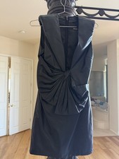 V- neck sexy Leather party dress