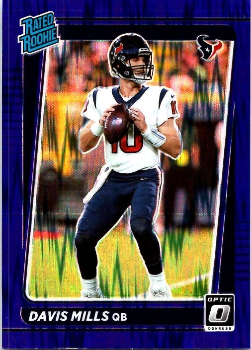 2021 Donruss Optic #222 Davis Mills Rookie Purple Shock