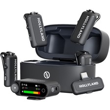 Hollyland LARK MAX 2 Combo 2.4GHz 4-Person Wireless Lavalier Microphone System,