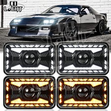 4x 4x6 Led Headlights Hilo Z-beam For Chevy Camaro 1982-1992 Caprice El Camino