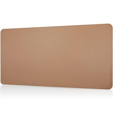 Dual-Sided Desk Pad Large Mouse Pad Natural Cork PU Leather Khaki 31.5x15.7