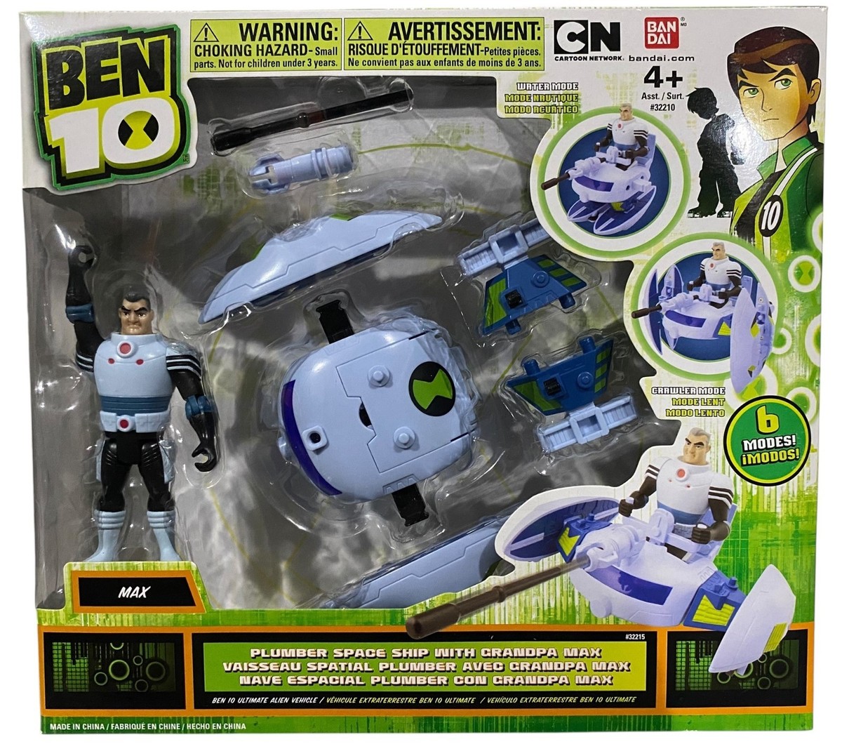 Ben 10 Plumber Space Ship w Grandpa Max Action Figure NEW Bandai