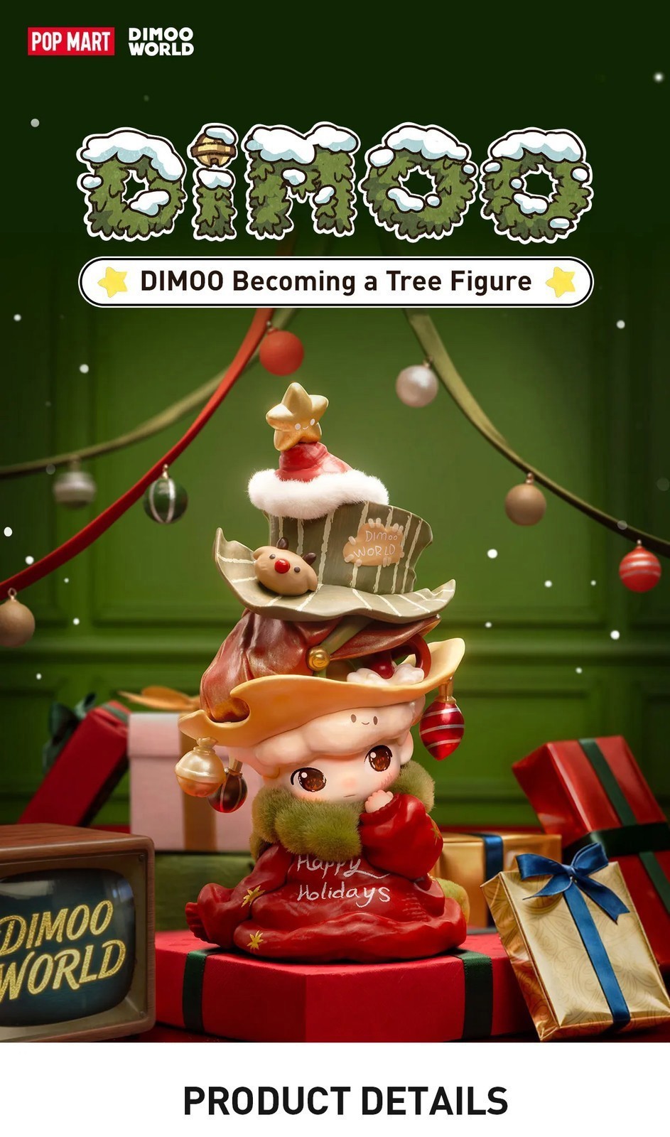 Dimoo Becoming A Tree Figure  Cute Toy Gift 13cm Hot