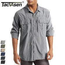 UPF 50+ Mens Quick Dry UV Protection Shirts Long Sleeve Hiking Fishing Work Tops