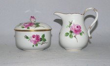Meissen  Porzellan Milchkanne & Zuckerdose Ro...