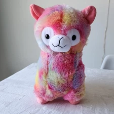Llama Plush Rainbow Plushie Cute Stuffie 12" Soft Toy Tie Dye Fun Hug NHL FOCO