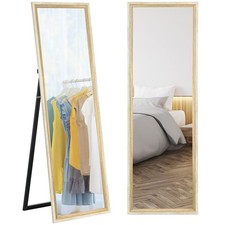 HOMCOM Full Length Mirror, Standing Leaning Wall, 163 x 53 cm, Oak