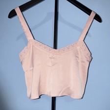 Urban Outfitters Pink Lace Trim Tank Top Camisole XS Women s Lightweight