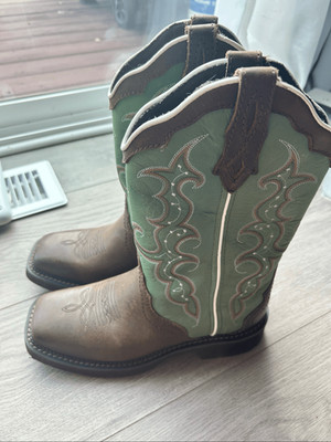 Justin Women's Raya Cowhide Gypsy Boots 12 in size 8.5B green and brown