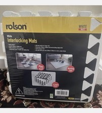 Rolson white Interlocking Mats 320mm x 320ml Pack of 9 Garage Or Workout Mats UK