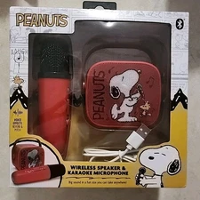 🔥💃Peanuts Snoopy  Wireless Bluetooth Speaker & Karaoke Microphone🔥💃
