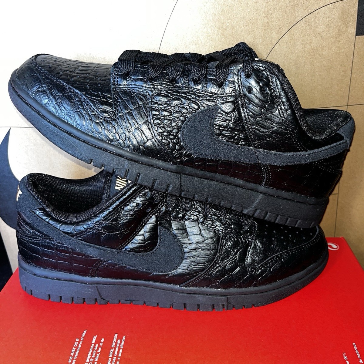 NEW Nike Dunk Low SS NBY HV4388-001 Black Croc Gold Off Noir Women